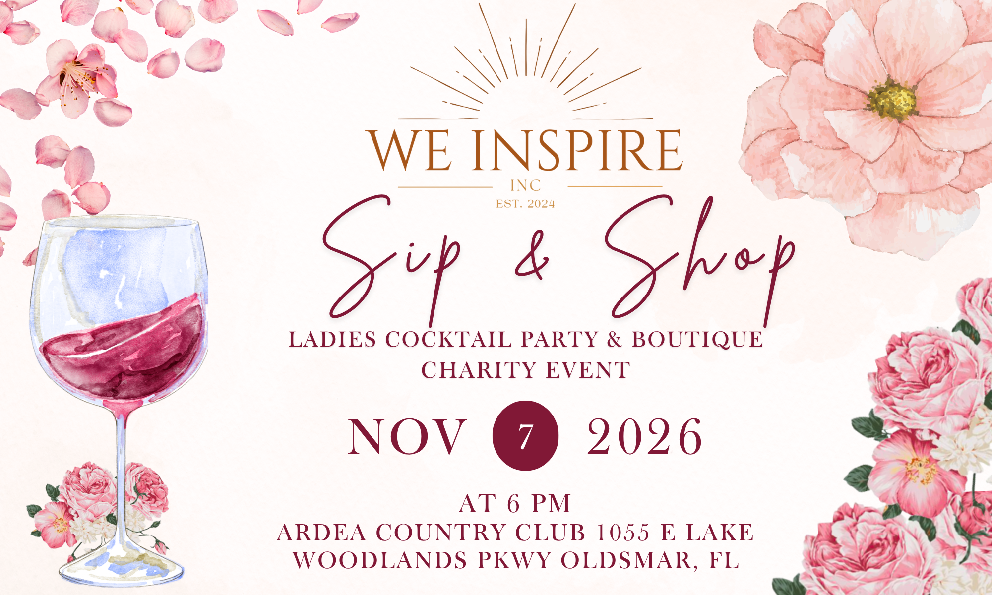 2026 We Inspire Sip & Shop  background image