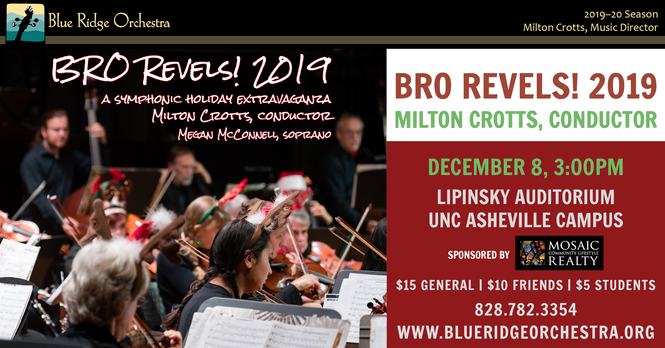 BRO Revels! 2019 - Sunday, 12/8, 3:00pm background image