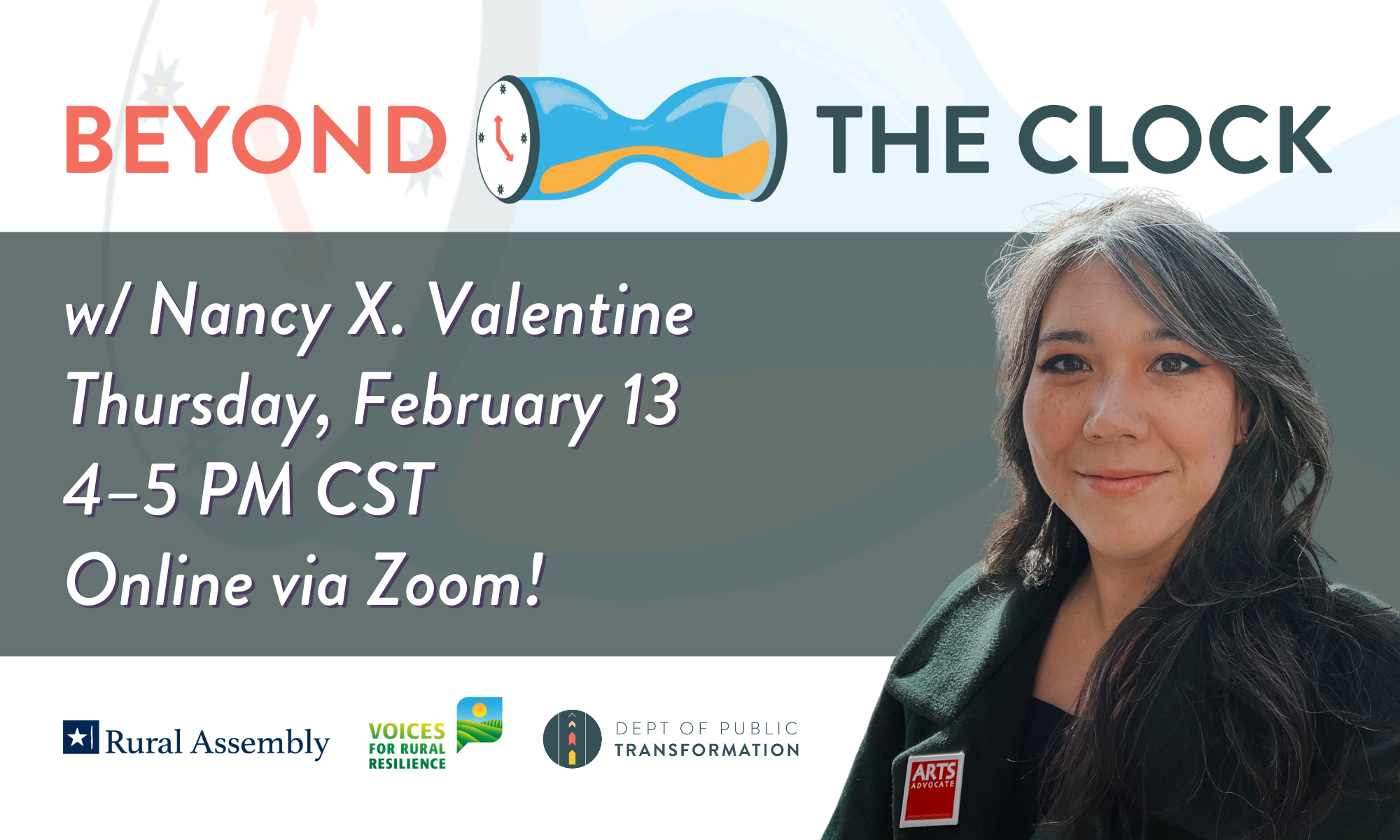 February Beyond the Clock w/ Nancy X. Valentine background image
