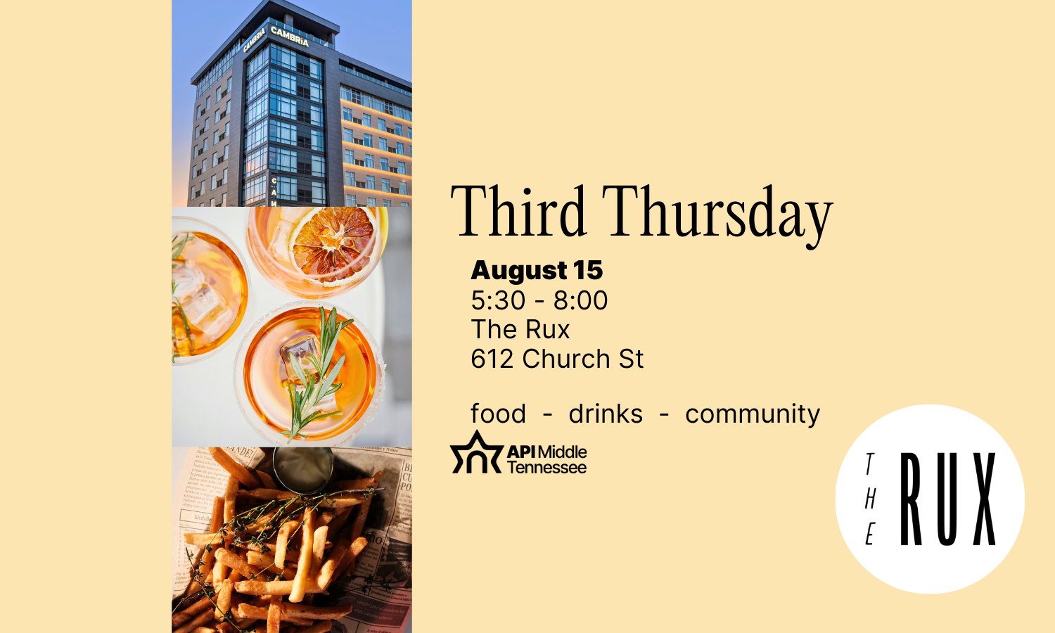 August Third Thursday at The Rux background image