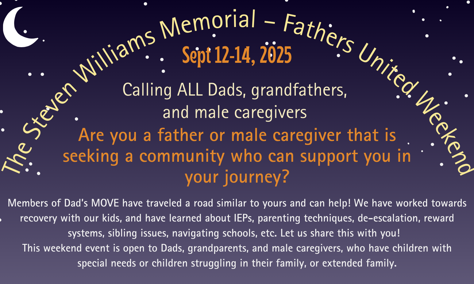 The Steven Williams Memorial – Fathers United Weekend background image