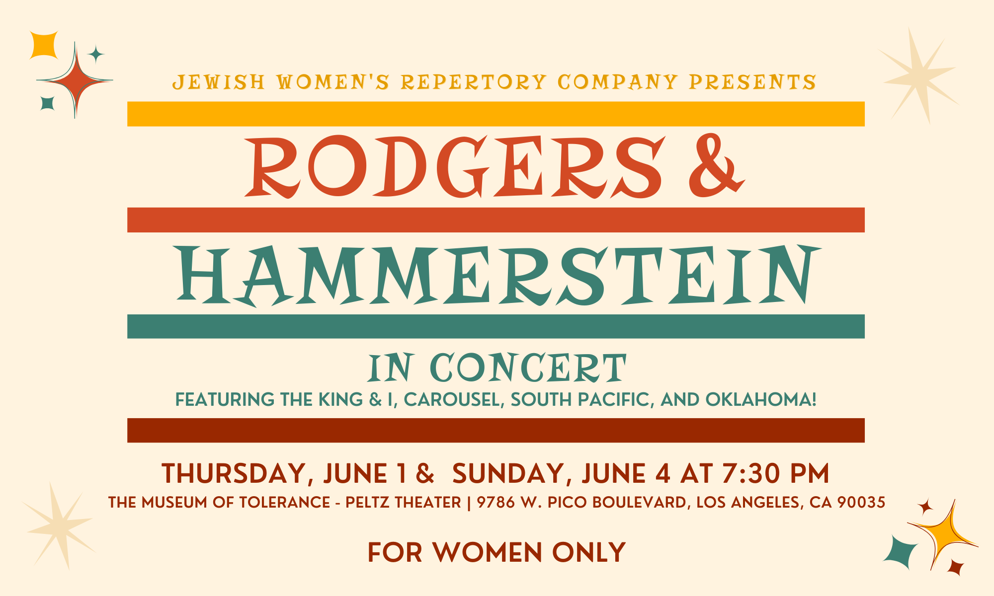 ---Rodgers & Hammerstein in Concert - June 1 & 4, 2023---Last-minute tickets will be available at the door. background image