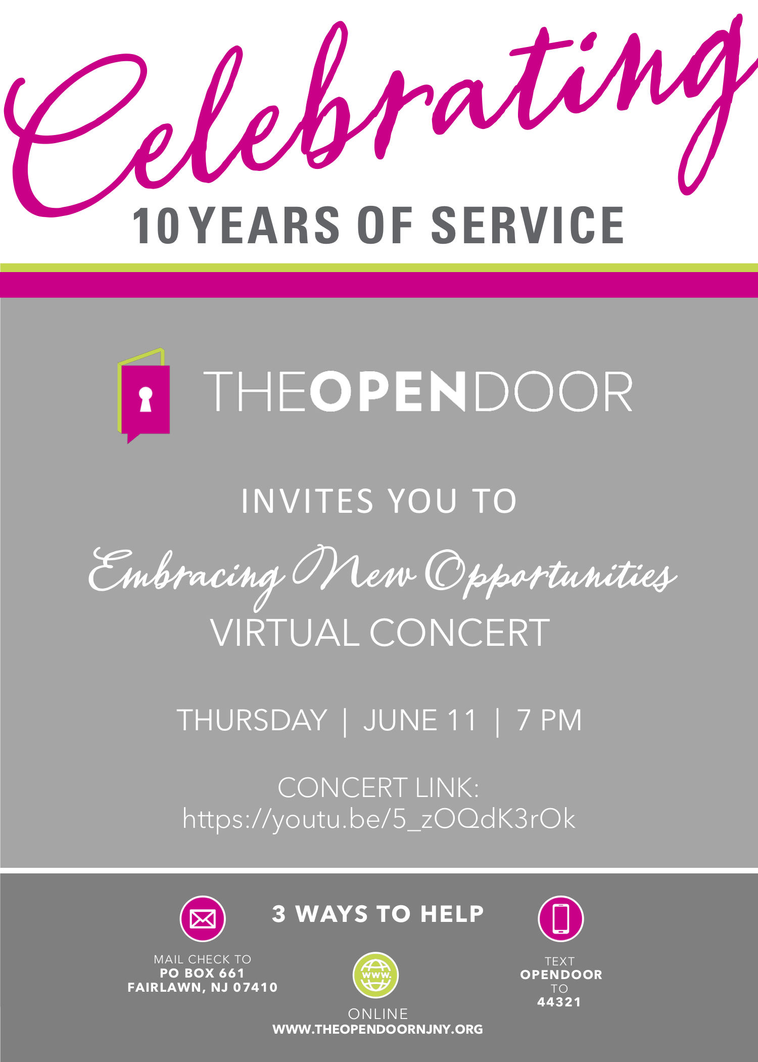 You're Invited to Our "Embracing New Opportunities" Virtual Concert background image