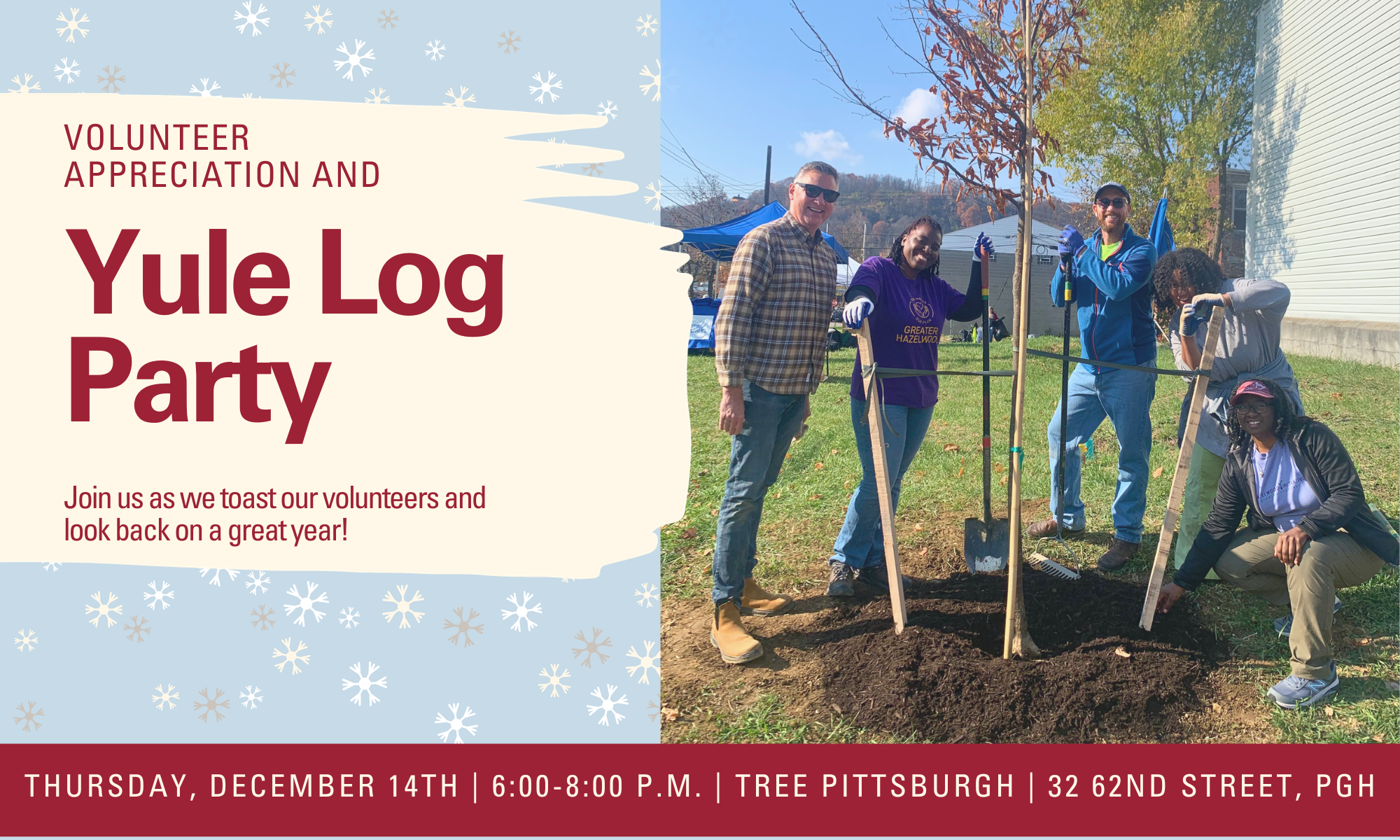 Volunteer Appreciation and Yule Log Celebration 2023 background image