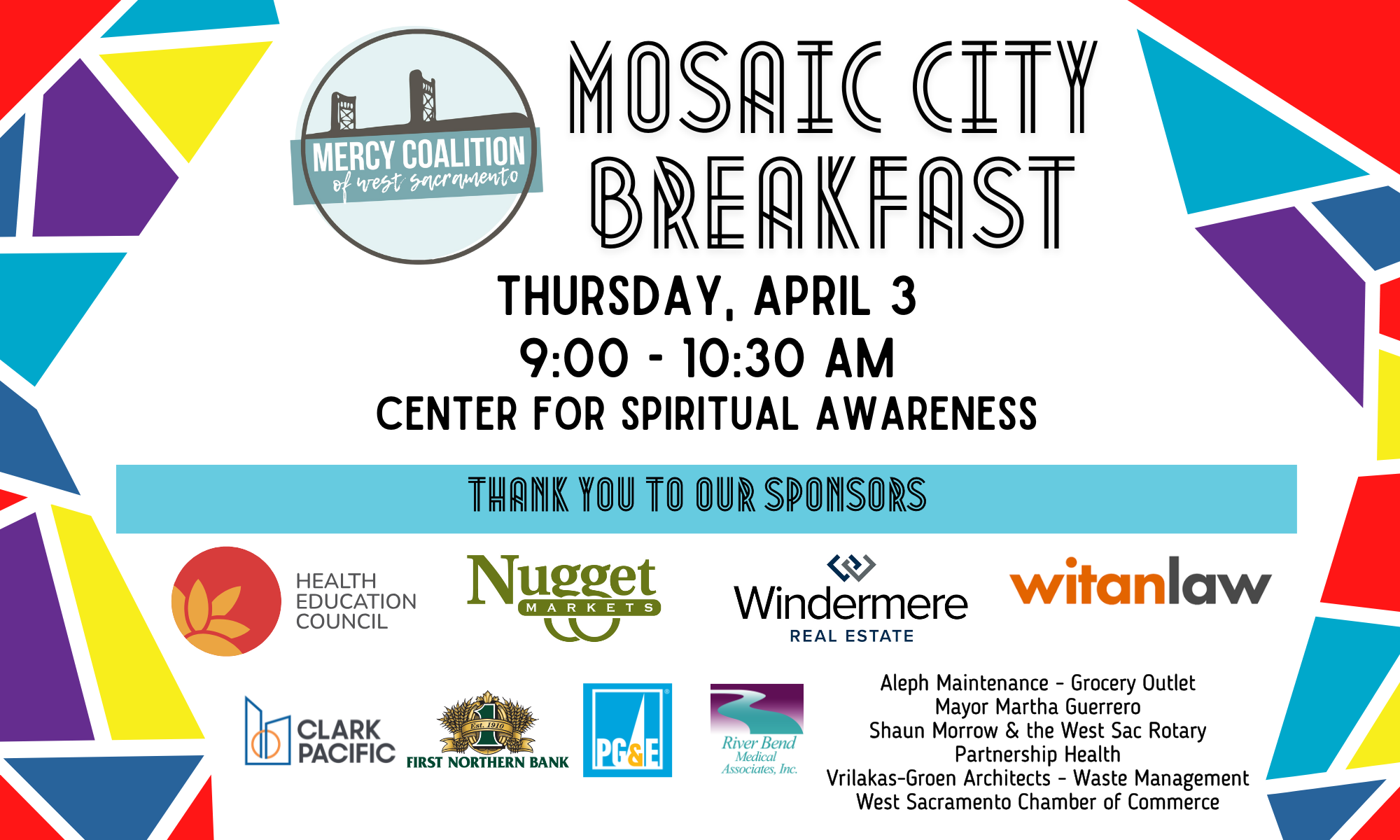 Mosaic City Breakfast 2025 background image