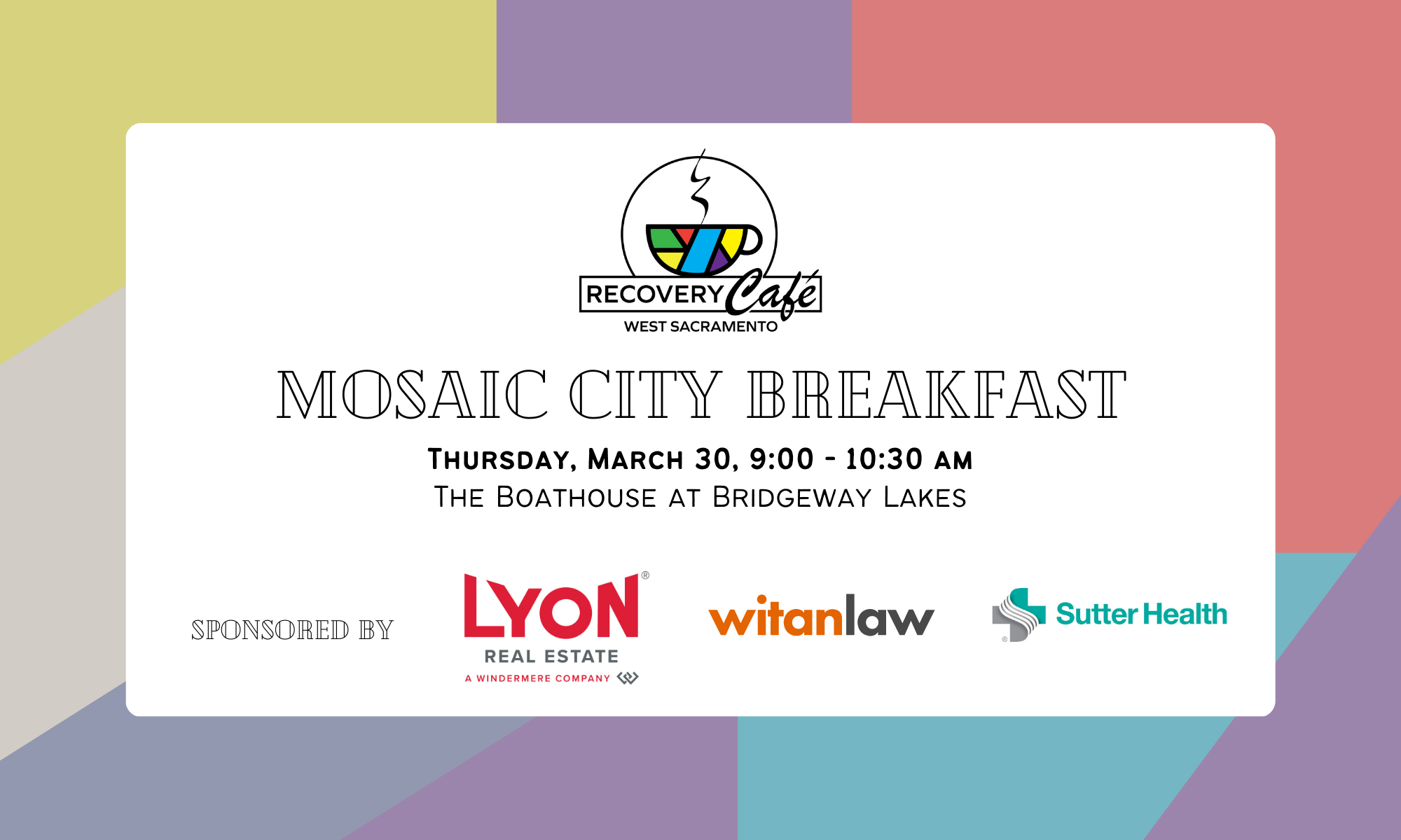 Mosaic City Breakfast benefiting Recovery Cafe background image