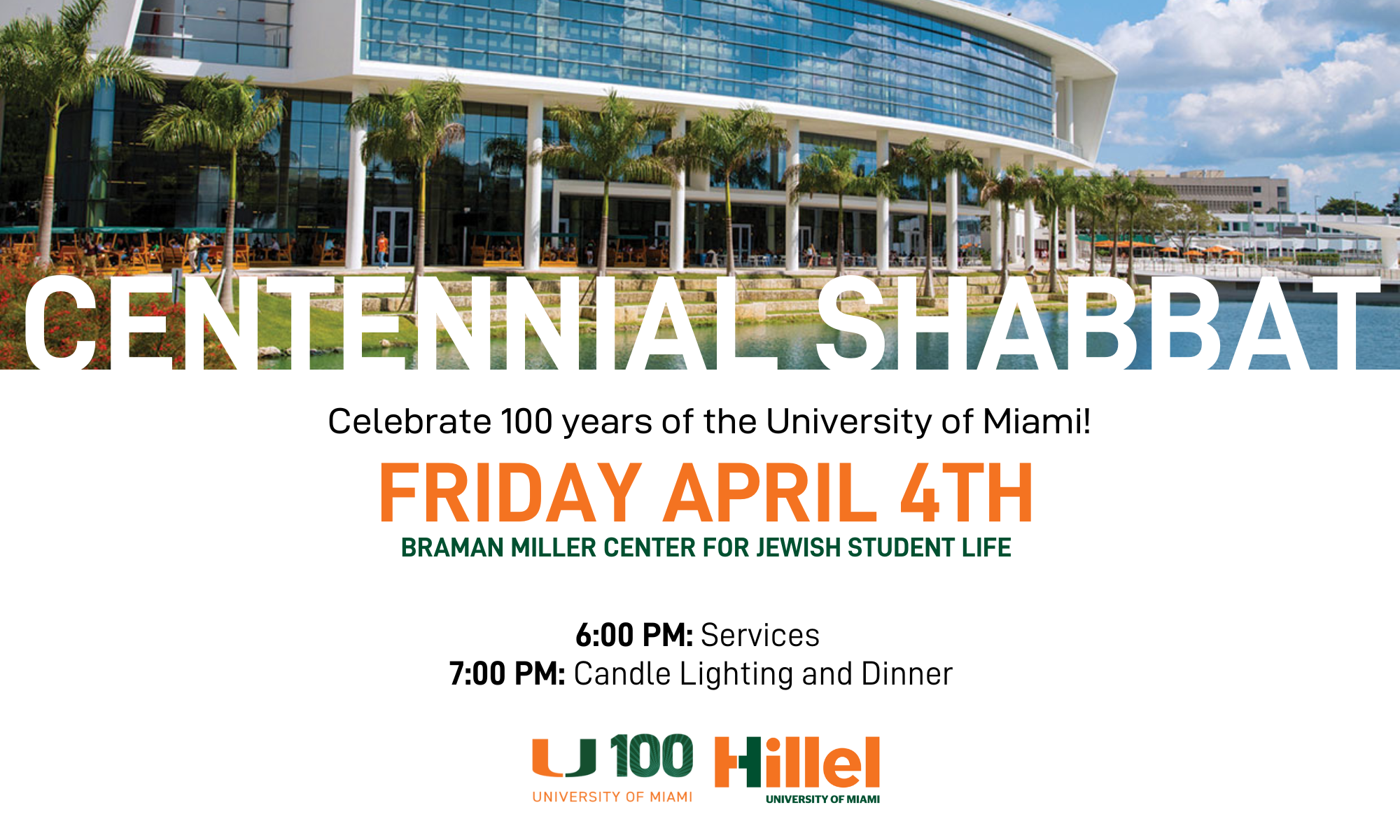 Centennial Shabbat with UM Hillel background image