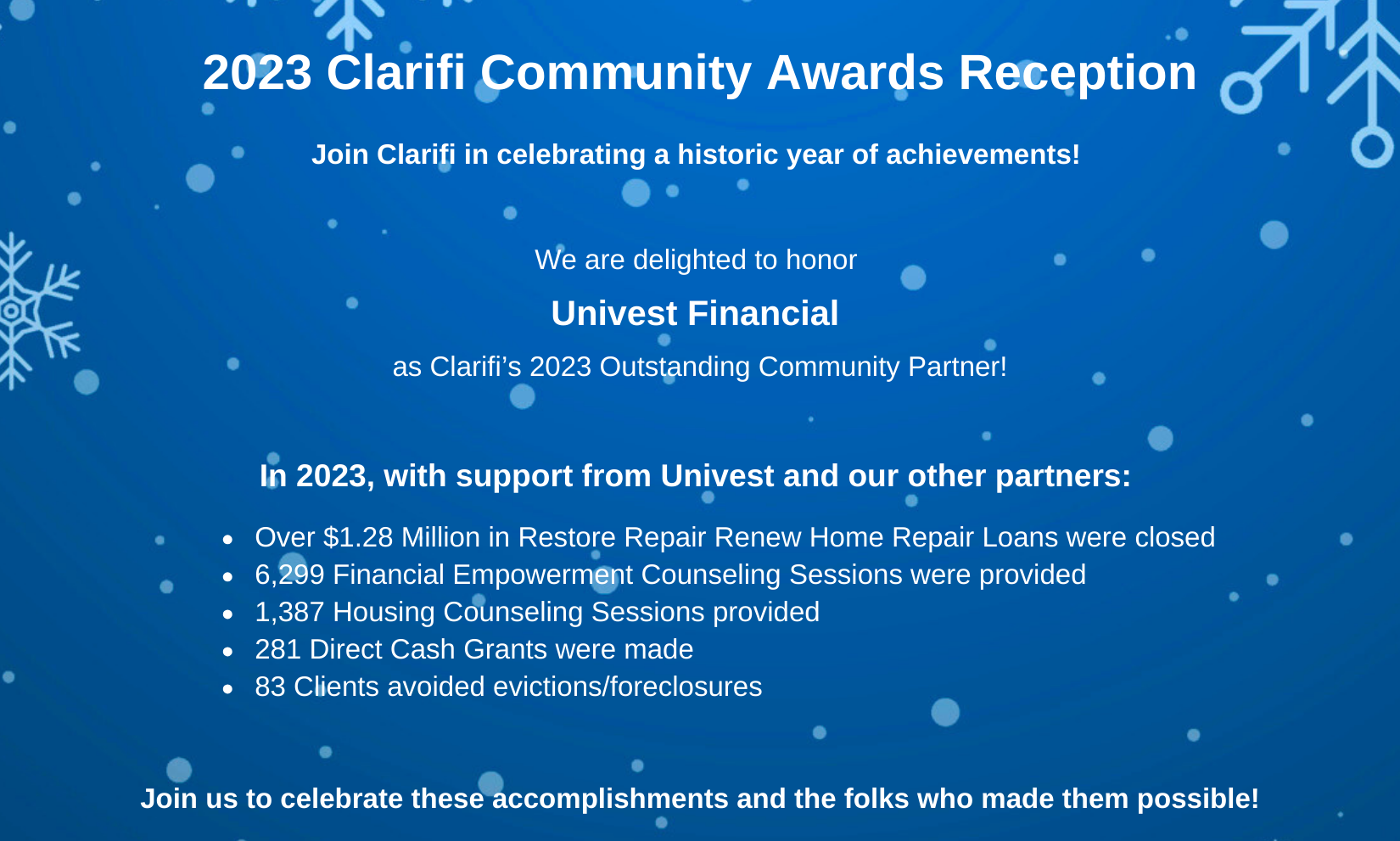 Clarifi Community Awards Reception  background image