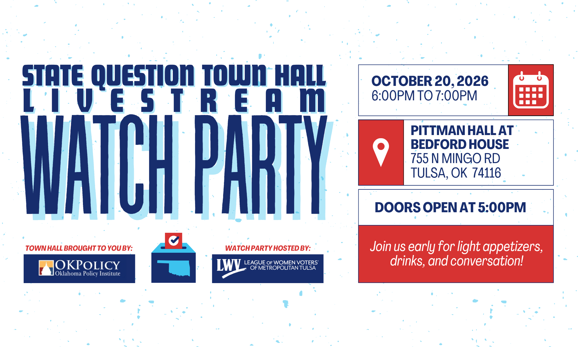 Livestream Watch Party | State Question Town Hall Presented by Oklahoma Policy Institute  background image