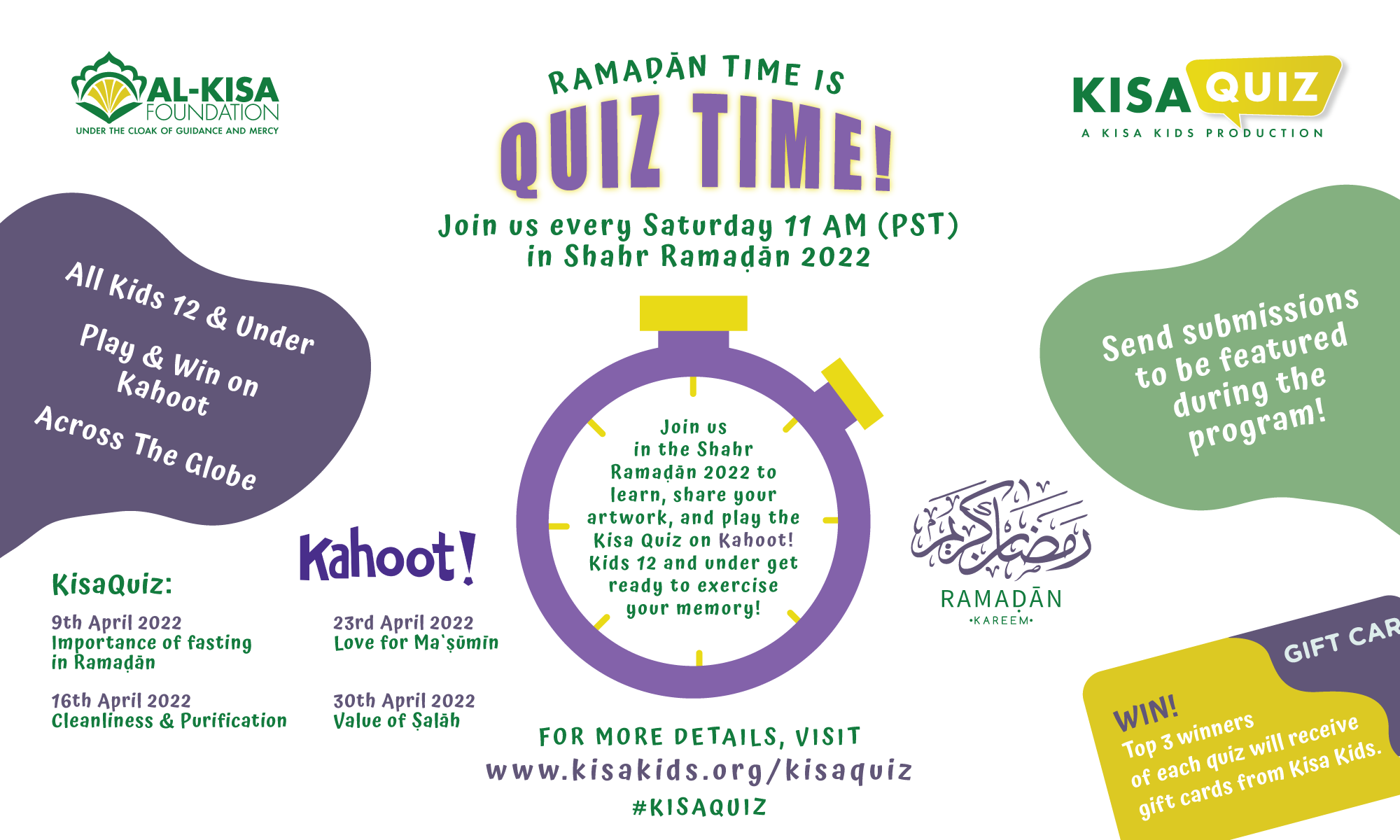 Sponsoring An Episode of KisaQuiz - Ramaḍān Edition 2022 background image