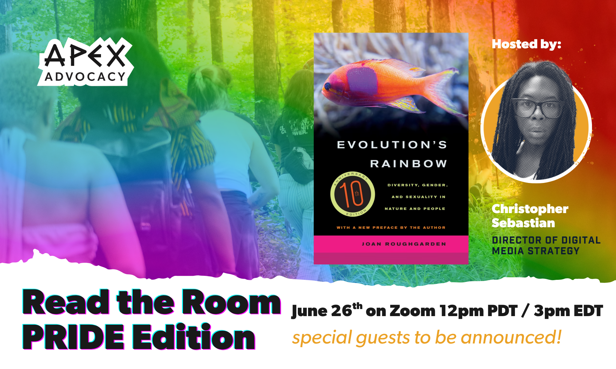 Read the Room June 26: PRIDE and Evolution's Rainbow background image