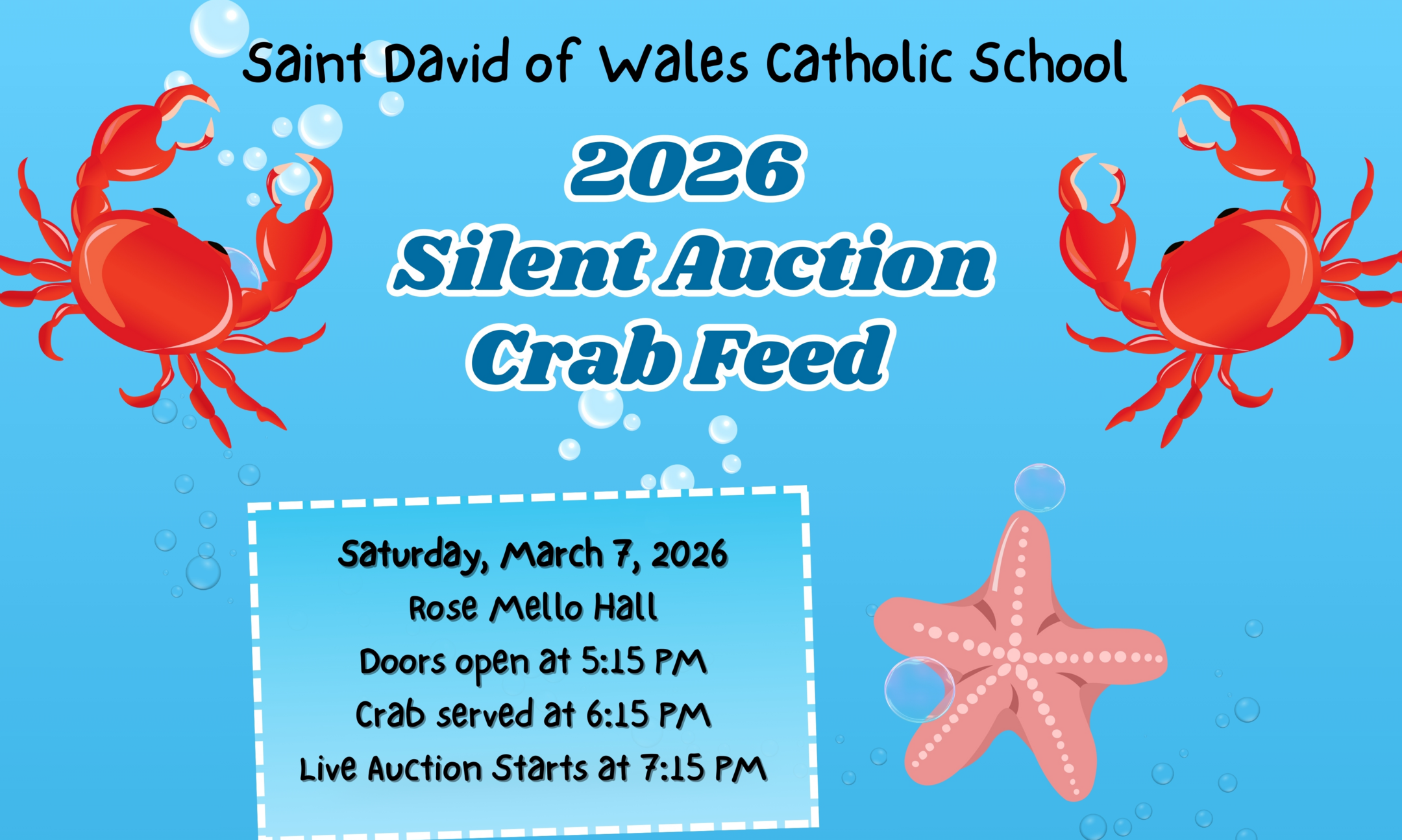 St. David School’s Annual Crab Feed and Silent Auction 2026 background image