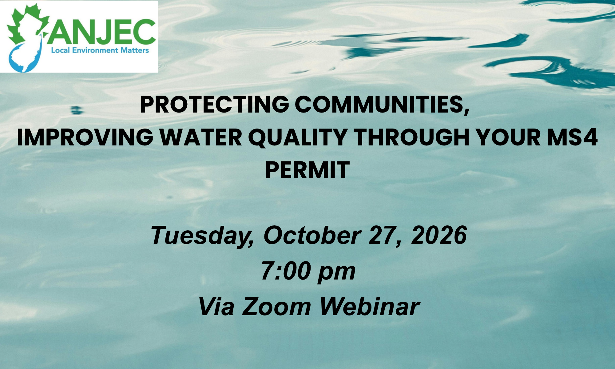 Protecting Communities, Improving Water Quality Through Your MS4 Permit background image