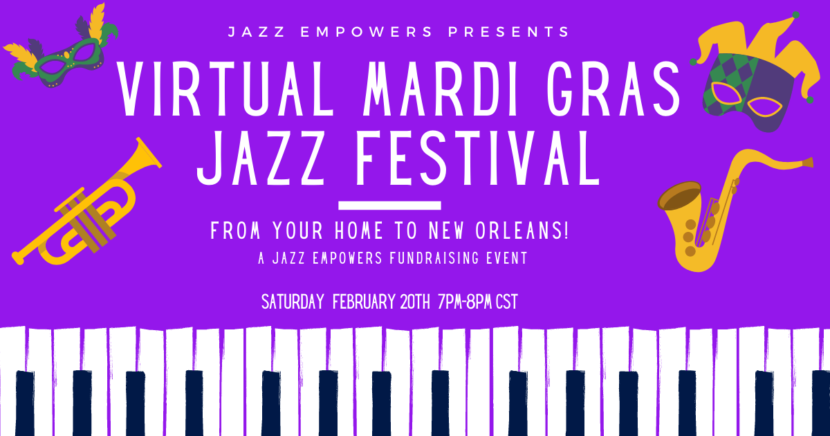 Virtual Mardi Gras Jazz Festival - Hosted by Jazz Empowers background image