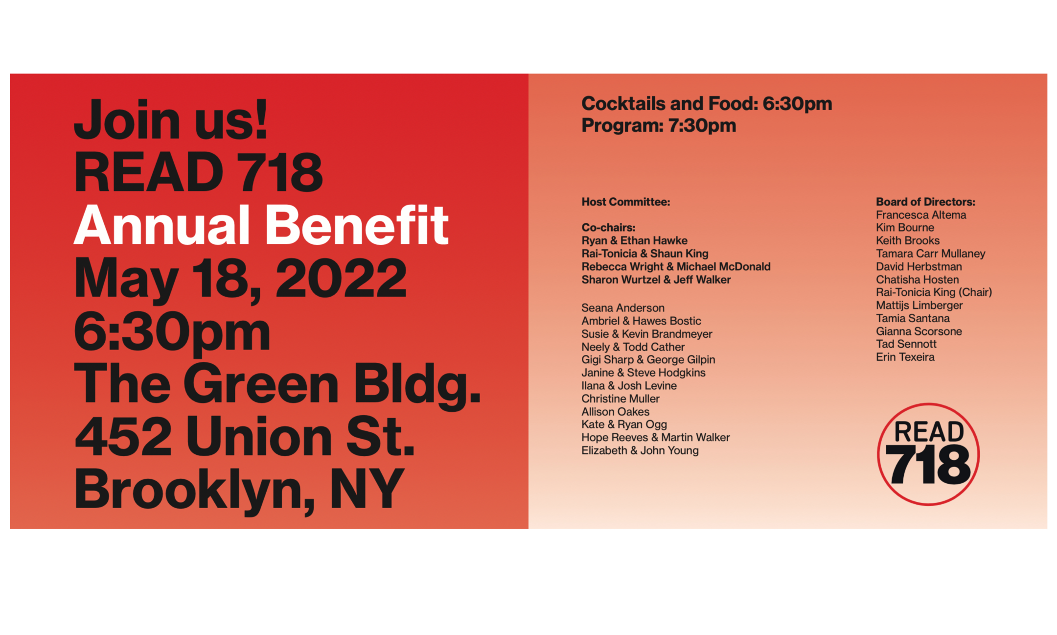 SOLD OUT: READ 718 Annual Benefit and Spring Celebration 2022 background image