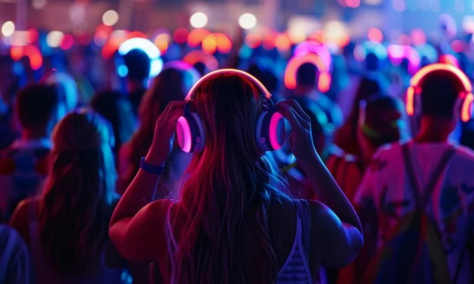 Light Up the Night Silent Disco background image