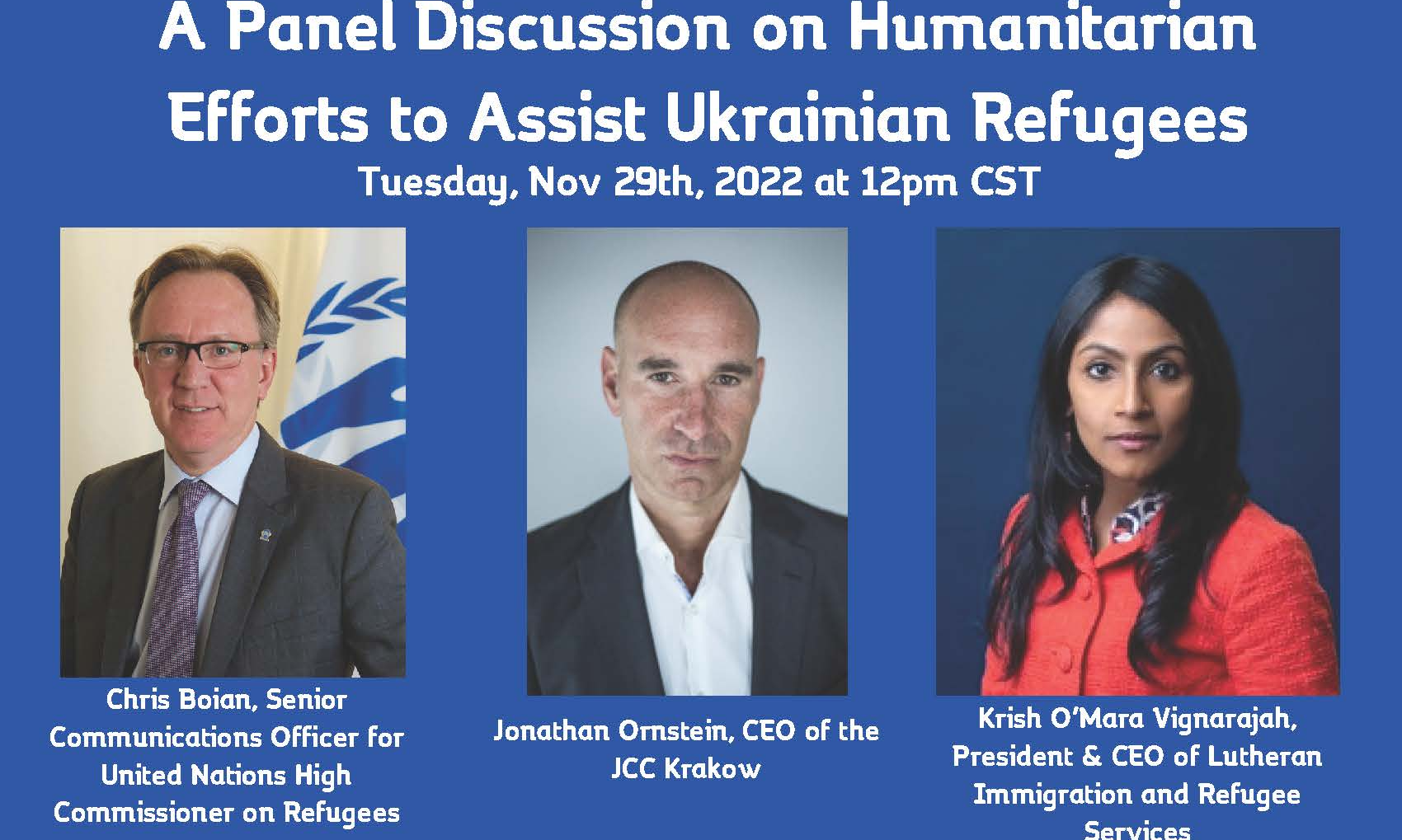 Panel Discussion: Humanitarian Efforts to Assist Ukrainian Refugees background image