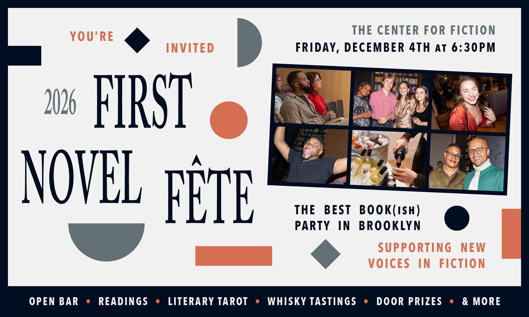 The Center for Fiction's 2026 First Novel Fête background image