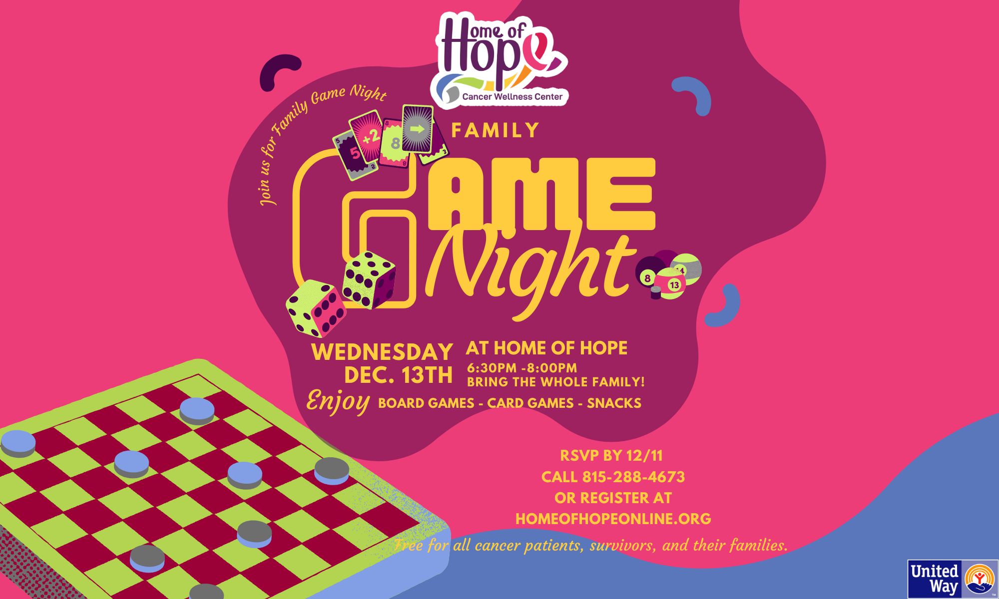 December Family Game Night background image