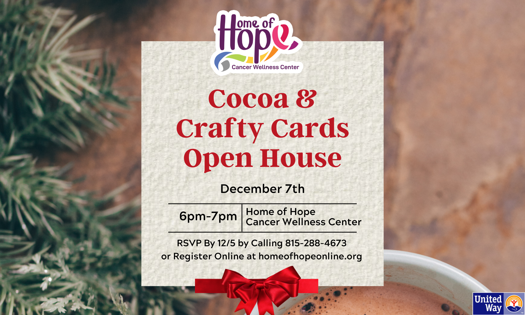 Cocoa & Crafty Cards Open House background image