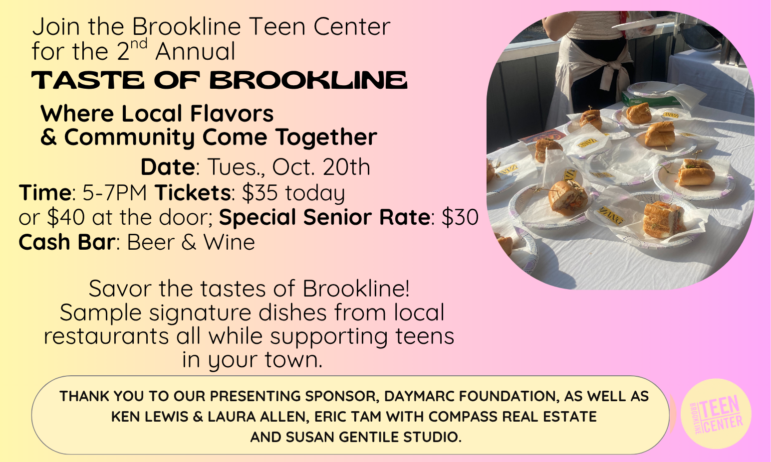  2nd Annual Taste of Brookline, 2026 background image