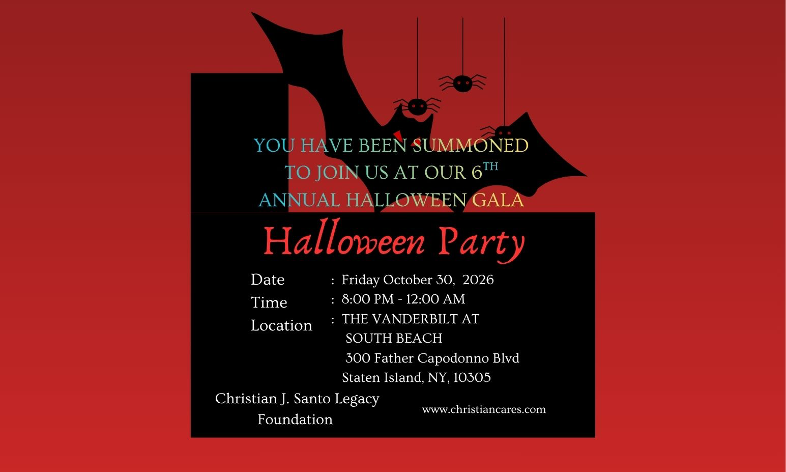 6th Christian J. Santo Legacy Foundation Halloween Gala 2026 background image