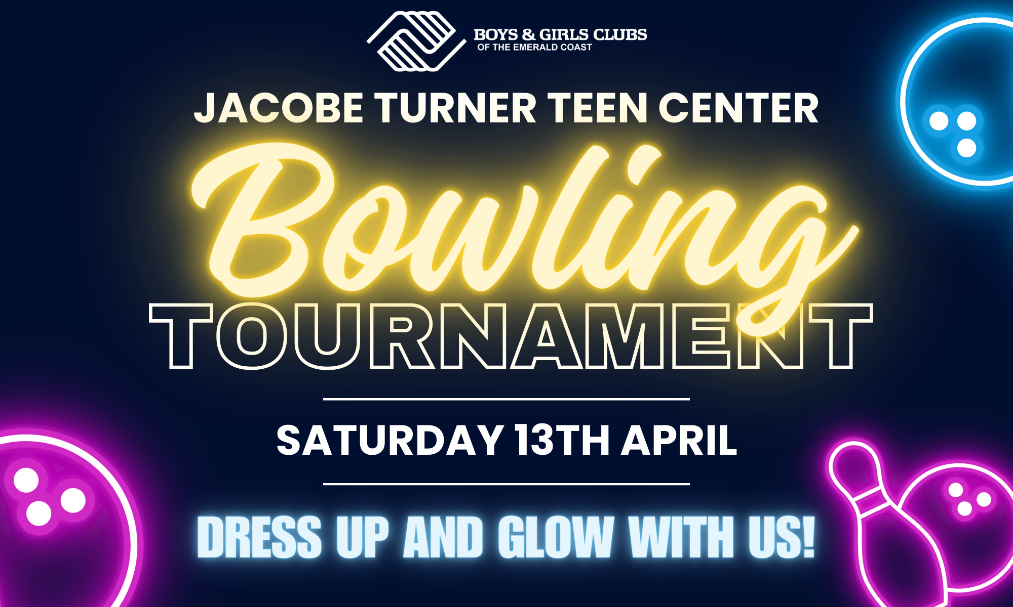 Jacobe Turner Teen Center Bowling Tournament background image