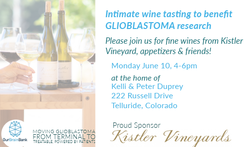 Kistler Vineyards fine wine tasting to benefit OurBrainBank for Glioblastoma  background image