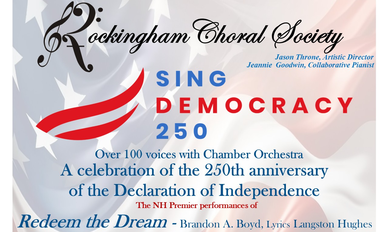 RCS Presents Sing Democracy 250 Sunday May3rd 2026 background image