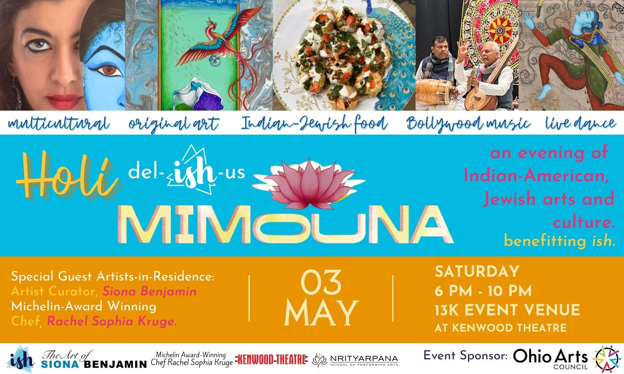 Holi del-ish-us Mimouna: a celebration of Indian-American, Jewish arts & culture (a fundraiser for ish) background image