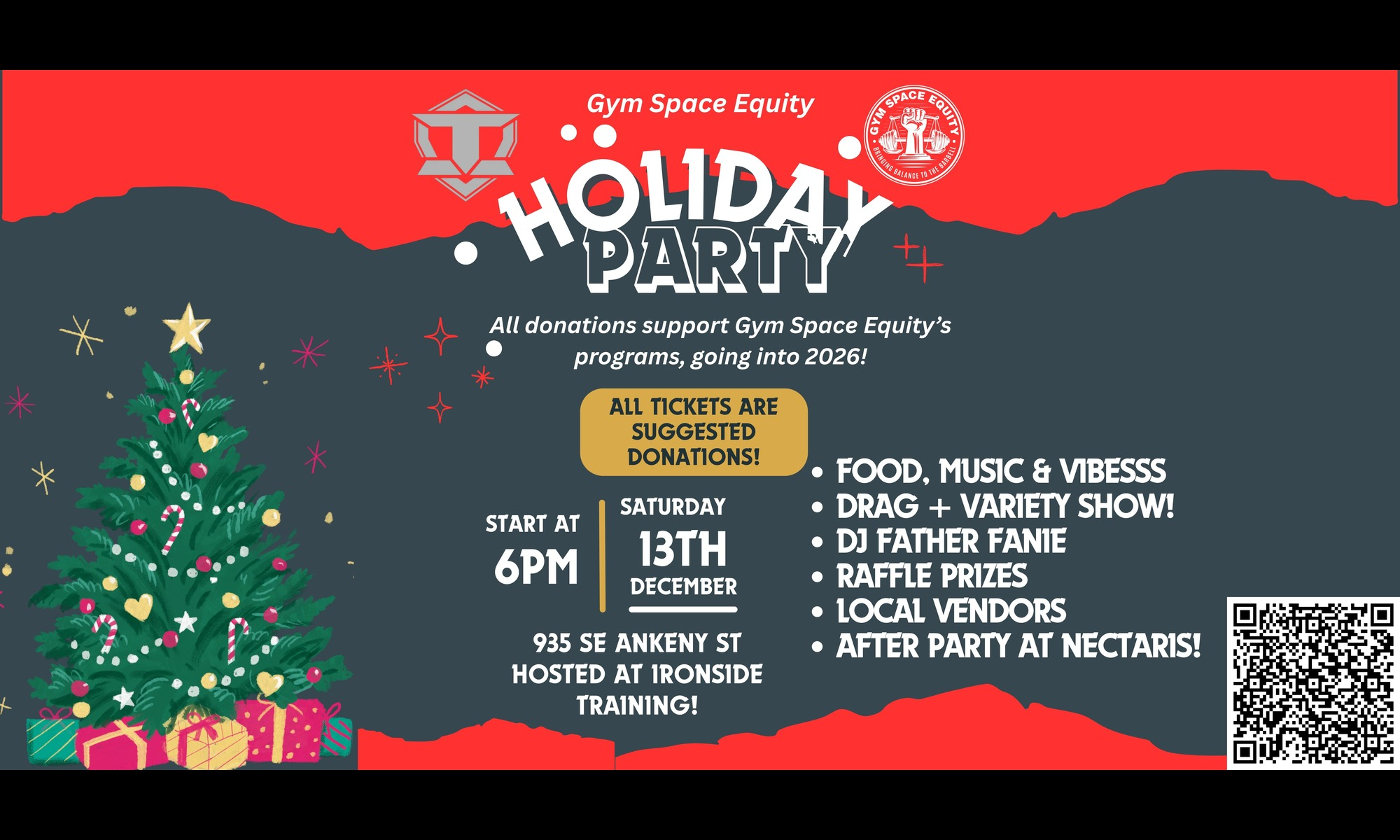 Gym Space Equity Holiday Party Fundraiser! background image