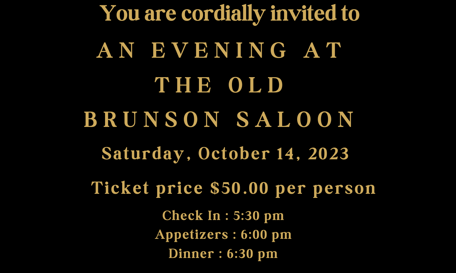An Evening at the Old Brunson Saloon October 14, 2023 background image