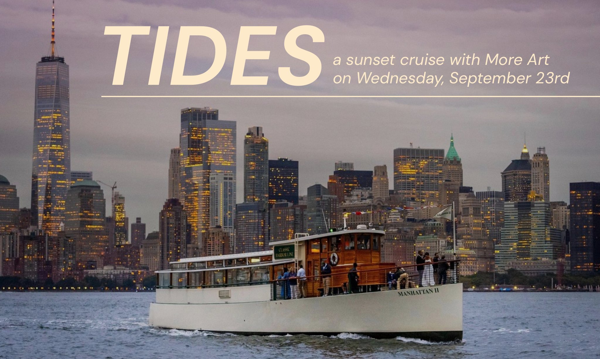 TIDES: A Sunset Cruise on New York Harbor background image