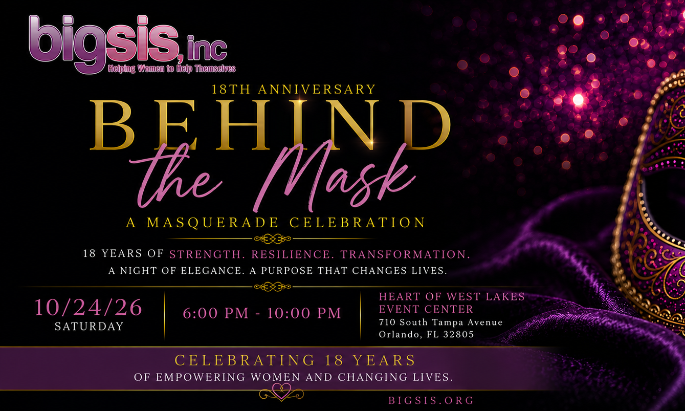 Behind the Mask: BIG SIS 18th Anniversary Masquerade Celebration background image