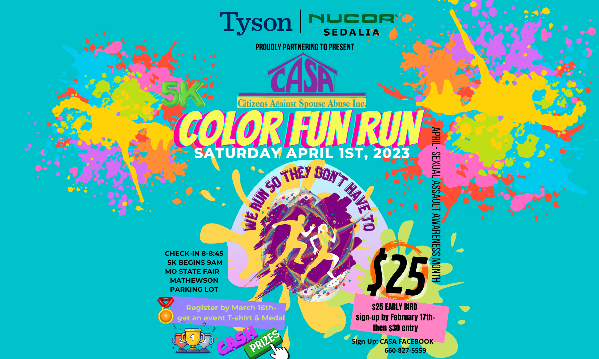 CASA 5K Color Fun Run Presented by Tyson Foods & Nucor of Sedalia background image