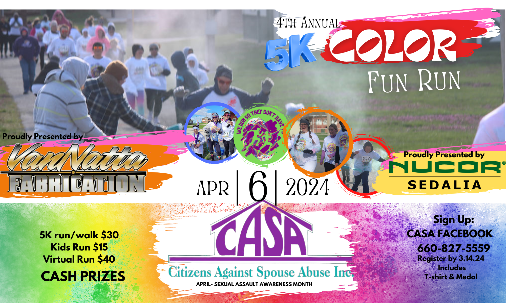 CASA 4th Annual 5K Color Fun Run 2024  background image