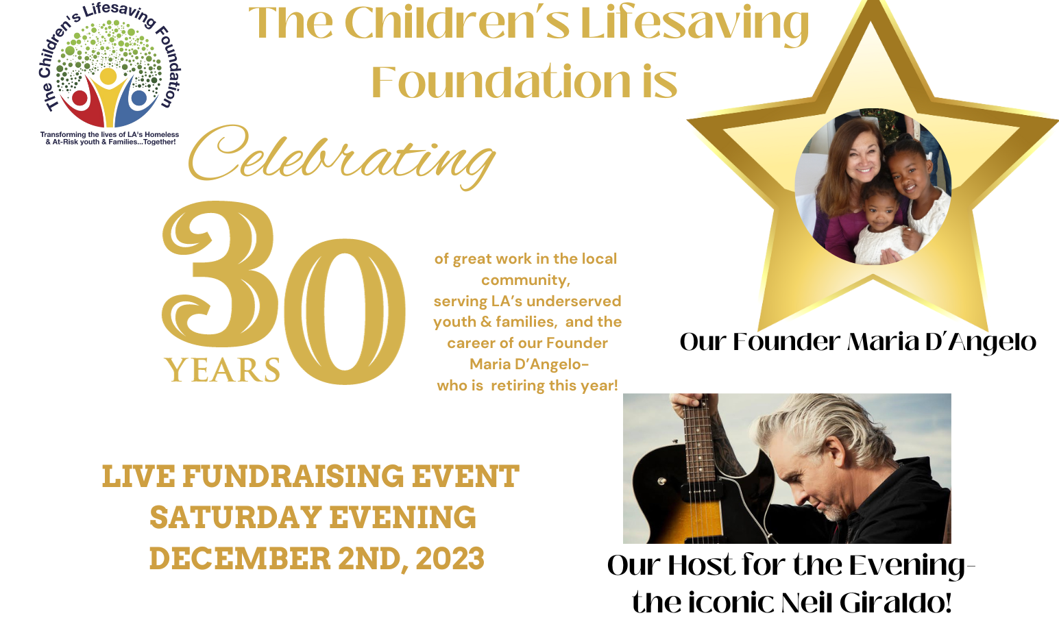 CLF is Turing 30! Celebrate 30 Years with the Children's Lifesaving Foundation on December 2nd, 2023 background image