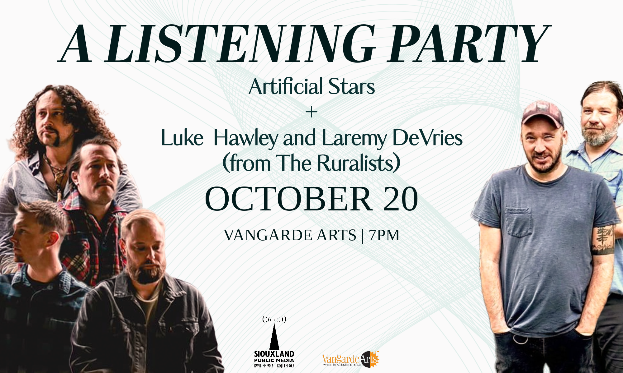Listening Party: Artificial Stars + Luke Hawley and Laremy DeVries of The Ruralists background image