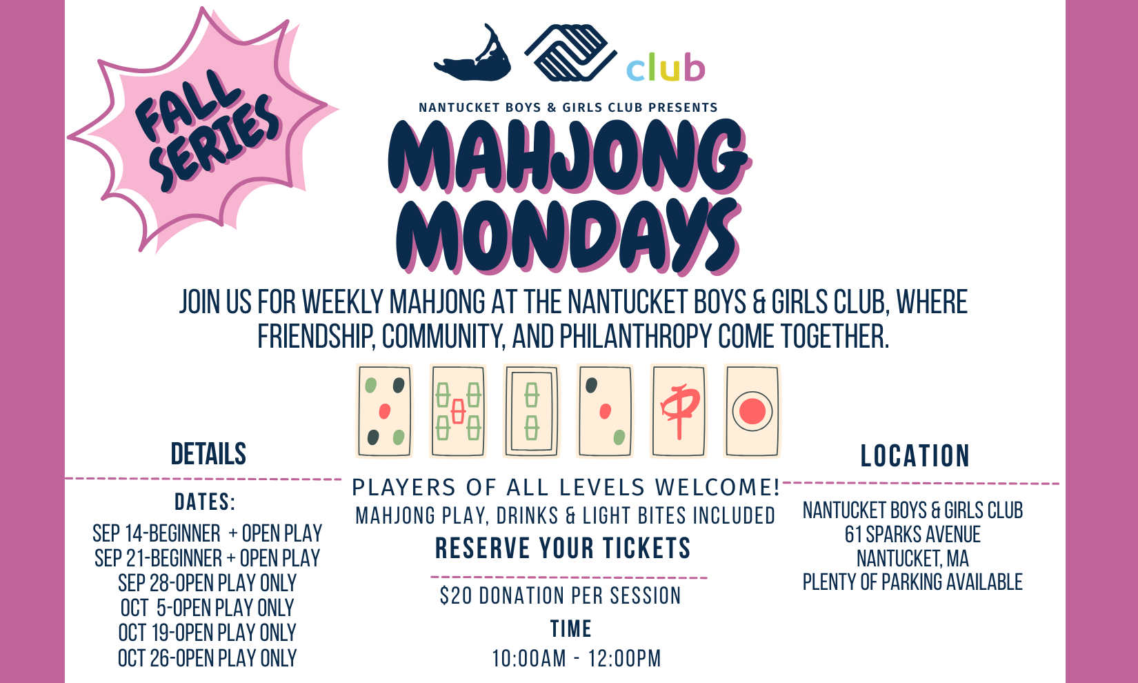 Mahjong Mondays  - Fall Series background image
