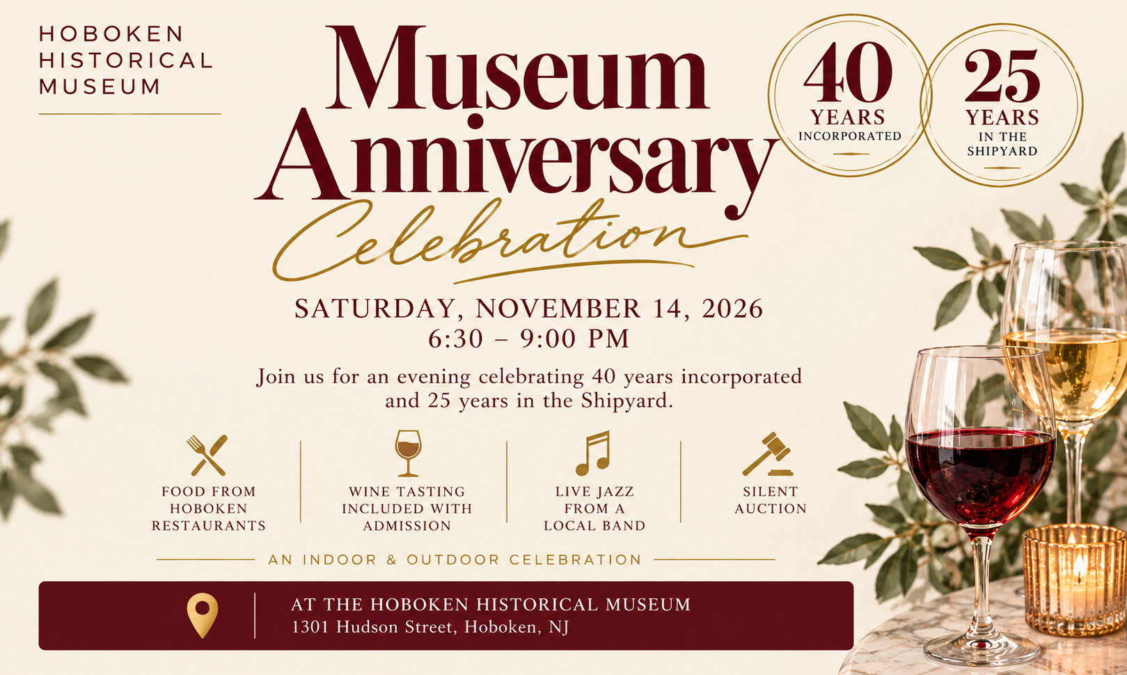 Hoboken Historical Museum 40th Anniversary Celebration background image