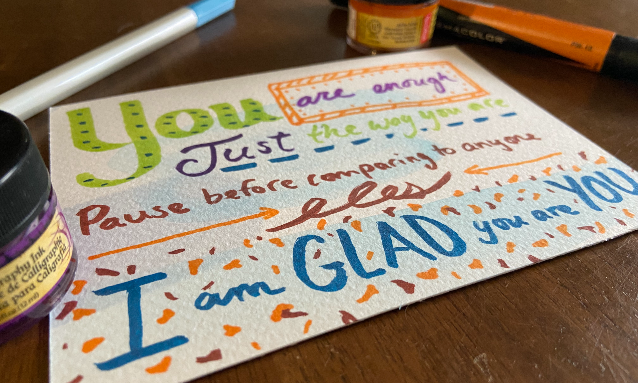 Send and Receive: Affirmation Postcard Making  background image