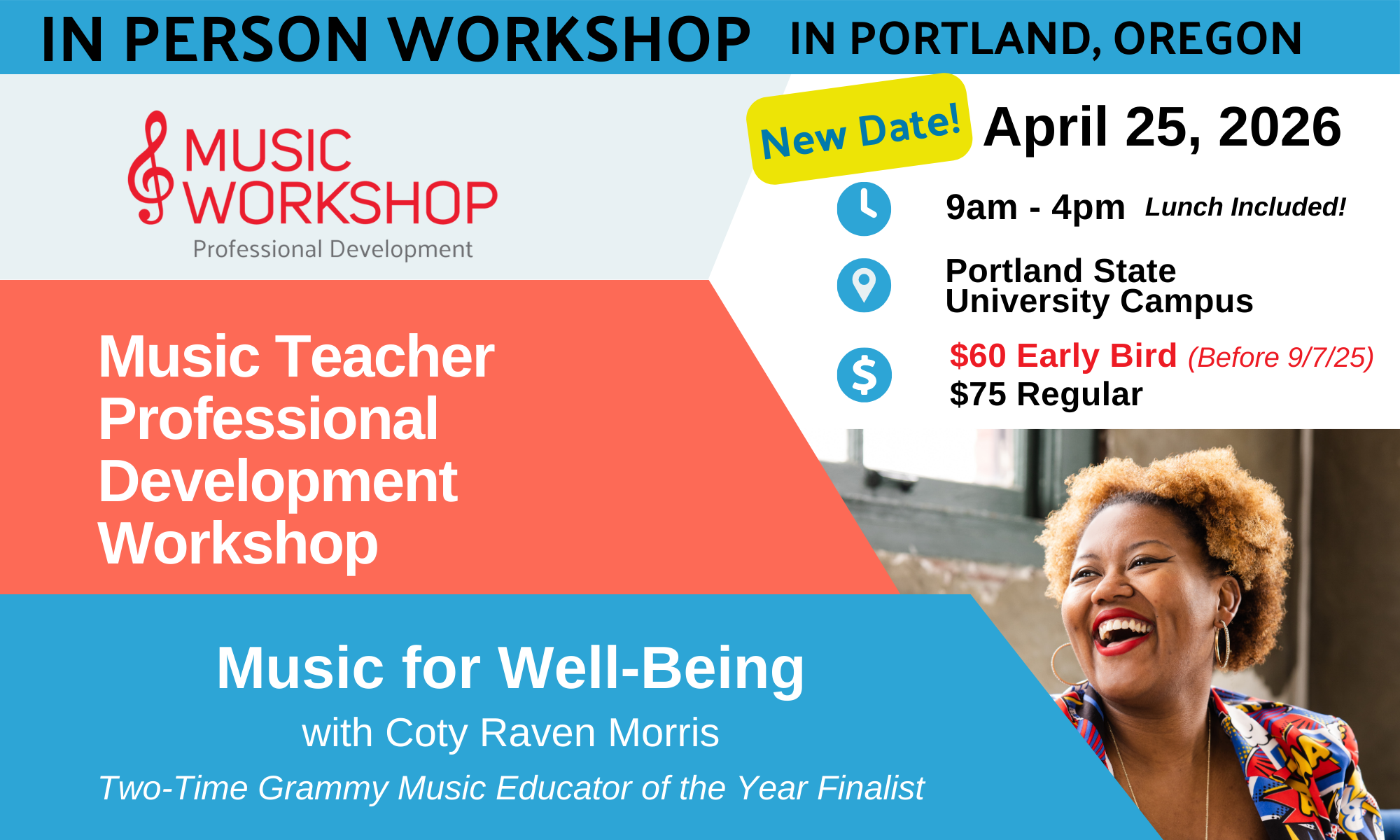 Music Workshop presents "A Workshop with Coty Raven Morris" background image