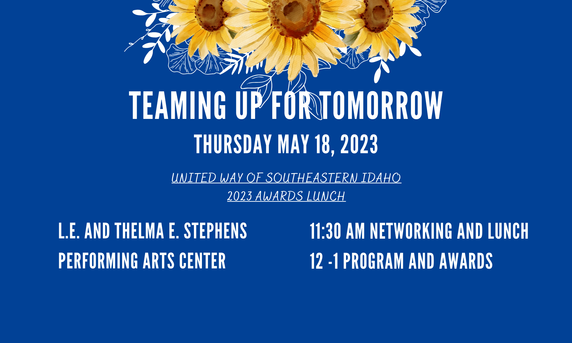 Teaming up for Tomorrow AWARDS LUNCH  background image
