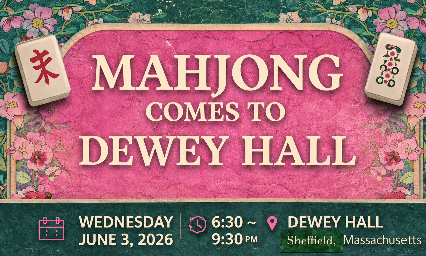 Dewey Hall Mahjong Night – Experienced and Open Play background image