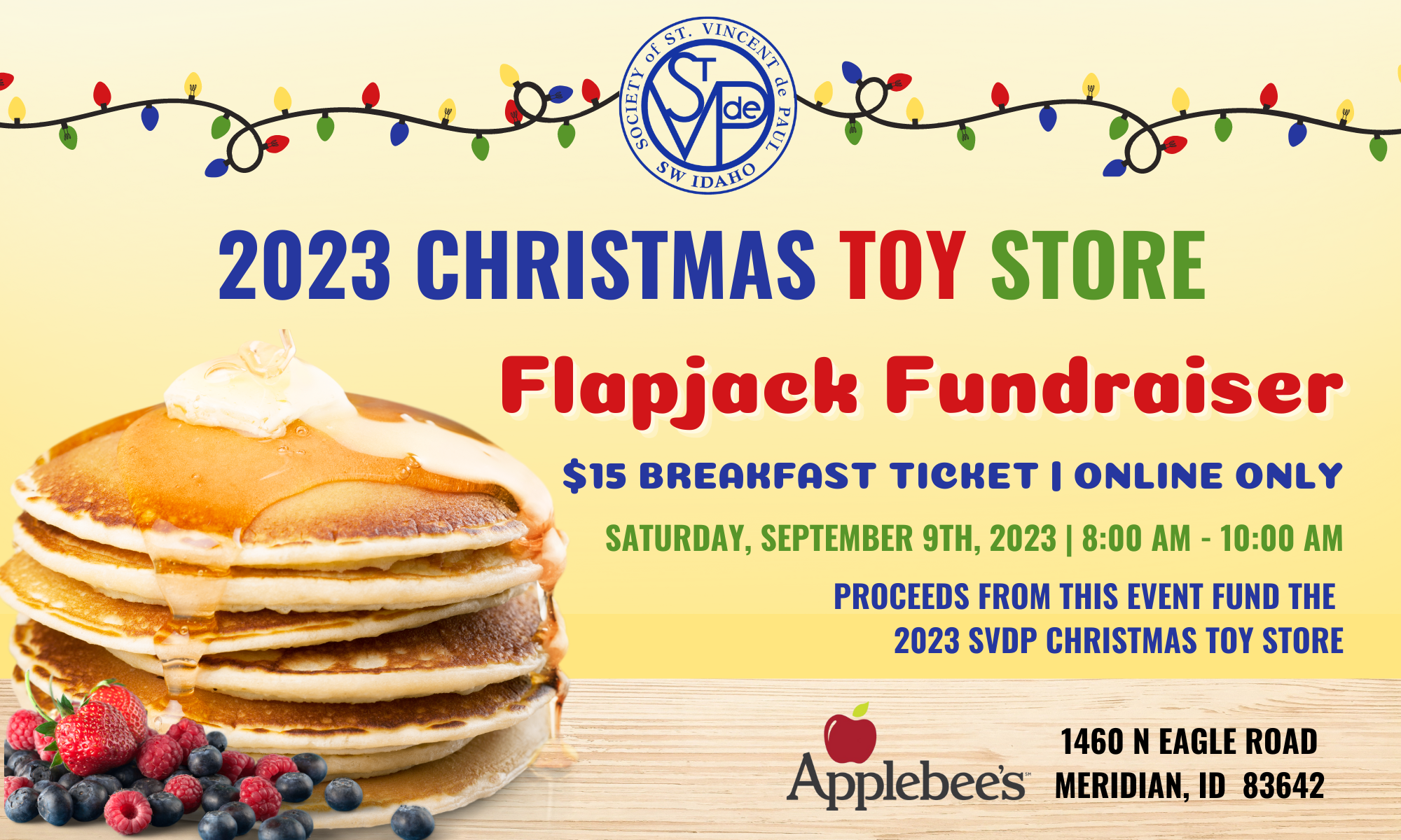 St. Vincent de Paul Christmas Toy Store Flapjack Fundraiser background image