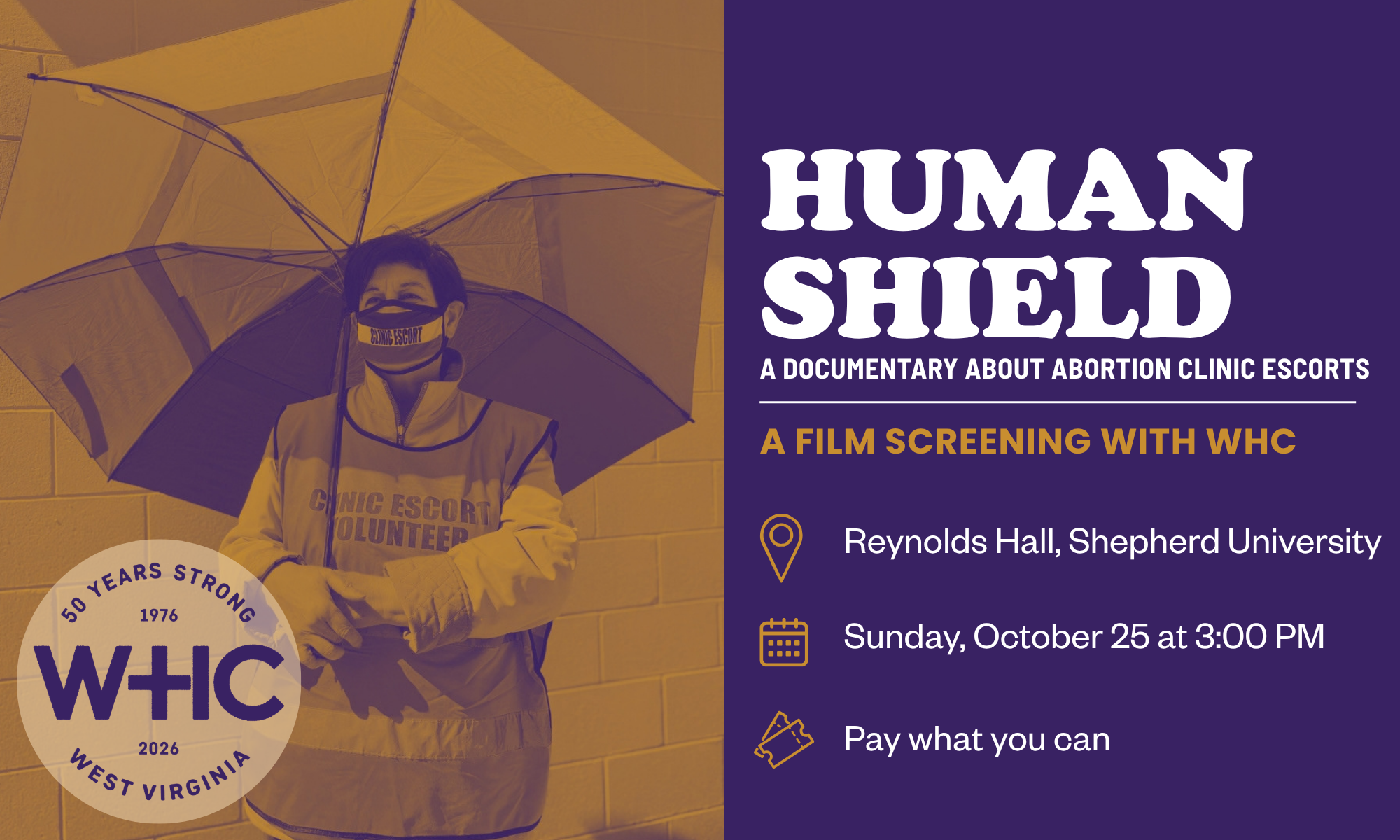 Human Shield: Shepherdstown Movie Screening background image