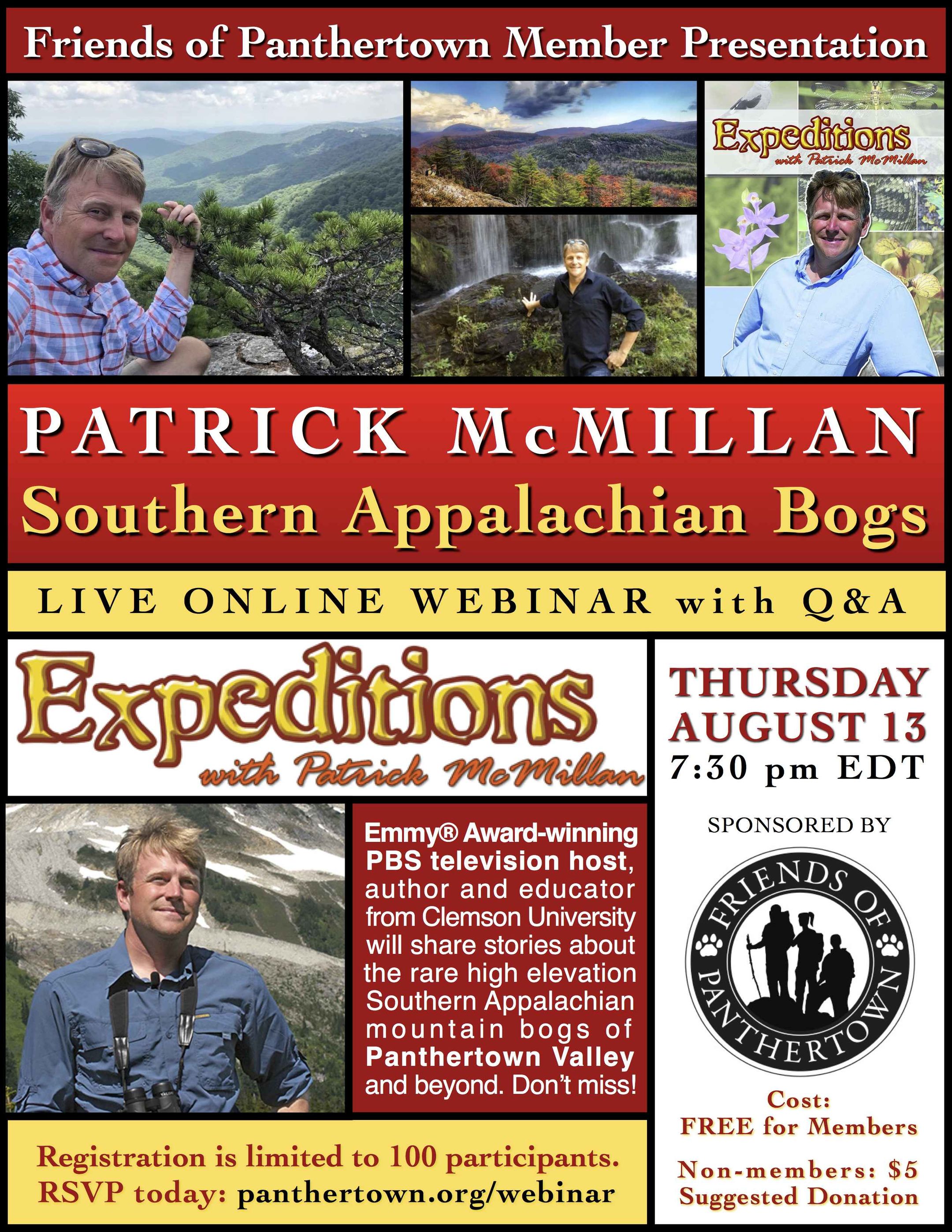 Patrick McMillan Webinar by Friends of Panthertown Patrick McMillan Webinar by Friends of Panthertown