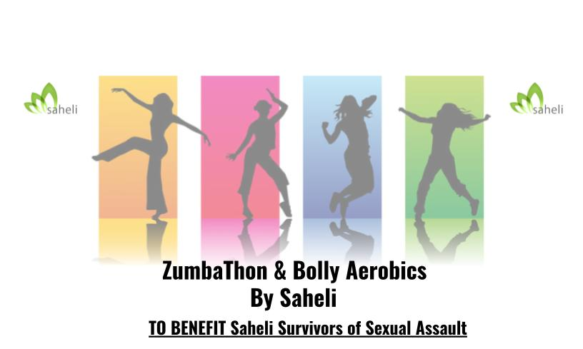 Saheli Sexual Assault Awareness ZumbaThon 04/22 background image