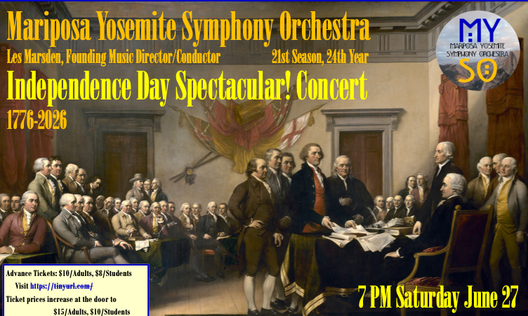 Mariposa Yosemite Symphony Orchestra Annual Independence Day Spectacular - June 27, 2026 background image
