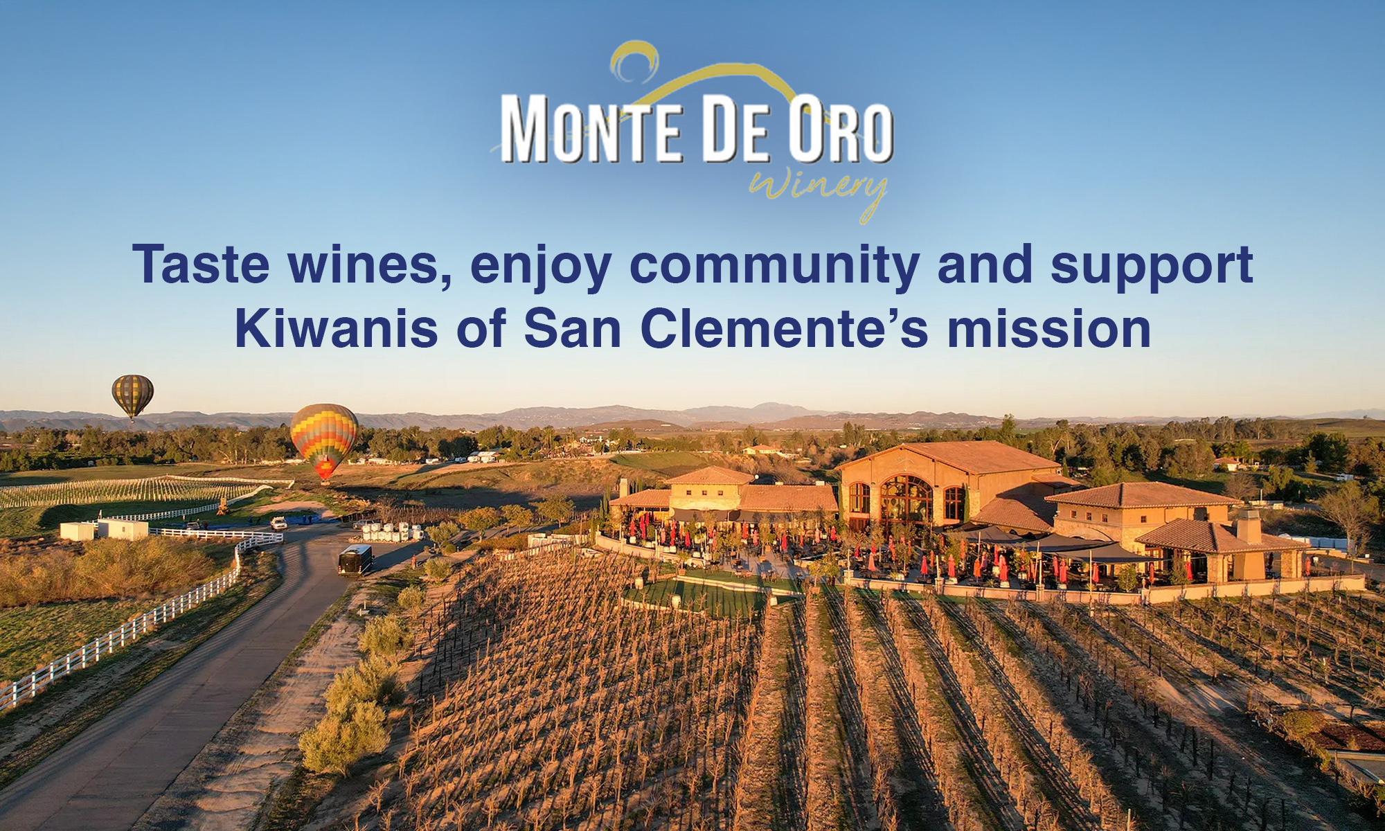 Monte De Oro Wine Tasting Fundraiser - San Clemente Kiwanis  background image